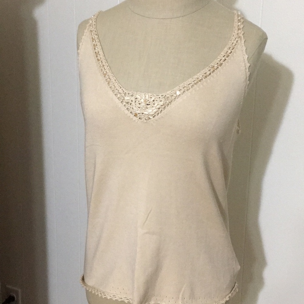 Beaded knit tank